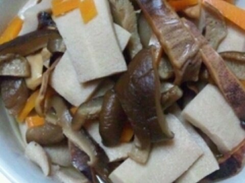 スルメイカで！高野豆腐の煮物